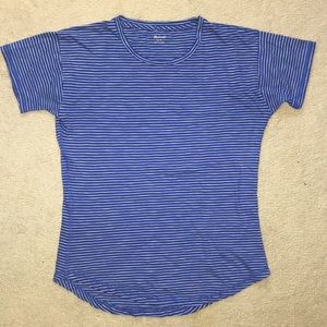 Royal blue and white striped Madewell t-shirt